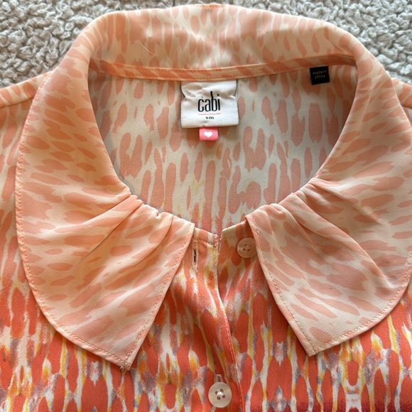 Cabi Ombre Peter Pan Collar Love Top Wm Small Buttondown Artsy Multicolor Twee - Picture 10 of 10